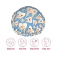 thumbnail image 5 of KLL Funny Cute Healthy Teeth Pattern Shower Cap & Bath Cap for Women,Reversible Oversized Waterproof Shower Caps for all Hair Lengths,Elastic Reusable Bathing Hair Cap, 5 of 6