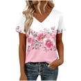 thumbnail image 4 of Haivin Womens Tops Short Sleeve Shirts Buttons V Neck Spring Fashion Summer Outfits Plus Size Blouses Casual, 4 of 5