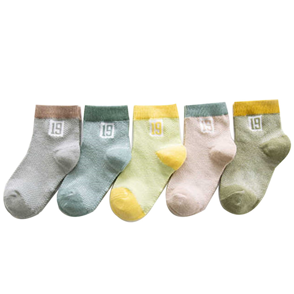 2-11 Years 5 pairs Toddler Boys Cotton Socks Kids Funky Multi Colour Casual Crew Socks Back to School Socks
