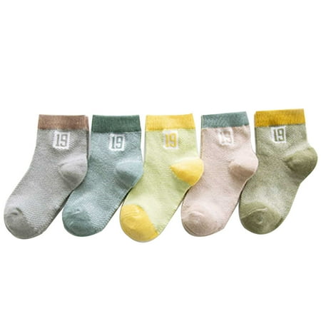 

5 Pairs Children Cotton Soft Socks Kids Summer Breathable Children Cotton Soft Comfortable Socks Boys Cute Odourless Low Cut Socks