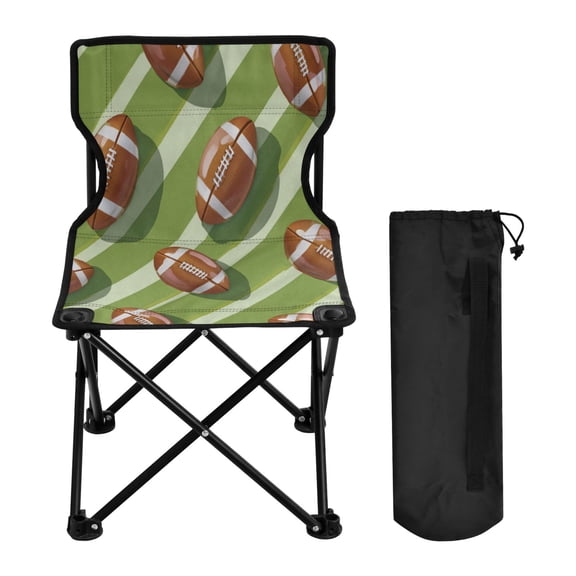 Folding Chair Camping Chair For Camping Picnicking Outdoor Beach and Travel Rugby Balls Pattern