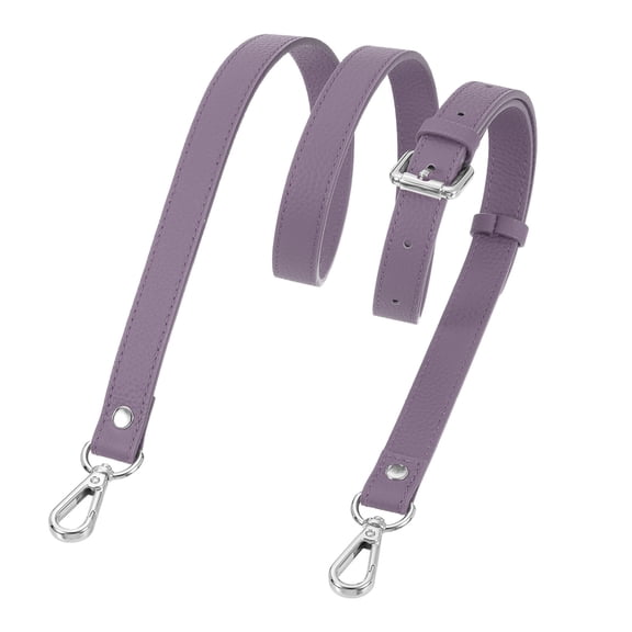 Uxcell 0.7" Genuine Leather Purse Strap for Bag (Taro Purple, Silver Buckle)