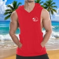 thumbnail image 2 of Taqqpue Men's Workout Hooded Tank Tops Summer Solid Color Sleeveless Hoodies Casual Hawaiian Palm Tree Print Gym T-Shirts Hawaii Beach Vacation, 2 of 7