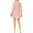 thumbnail image 4 of INSPIRE CHIC Women's Valentine's Day Dress Long Sleeves Turn Down Collar Button Floral Mini Shirt Dresses L Pink, 4 of 7