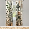 thumbnail image 2 of Ambesonne Vintage Curtains, Witchcore Medieval Leaves, Pair of 28"x95", Pale Mustard Laurel Green, 2 of 2