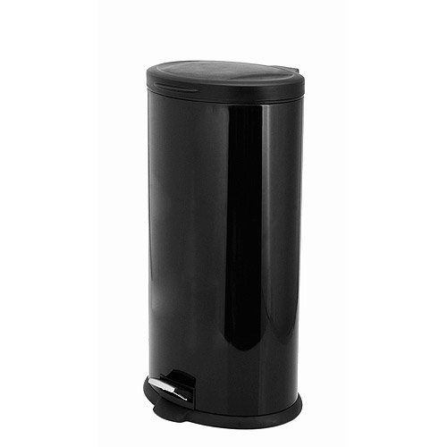 Mainstays 30Liter Oval Step Trash Can, Black