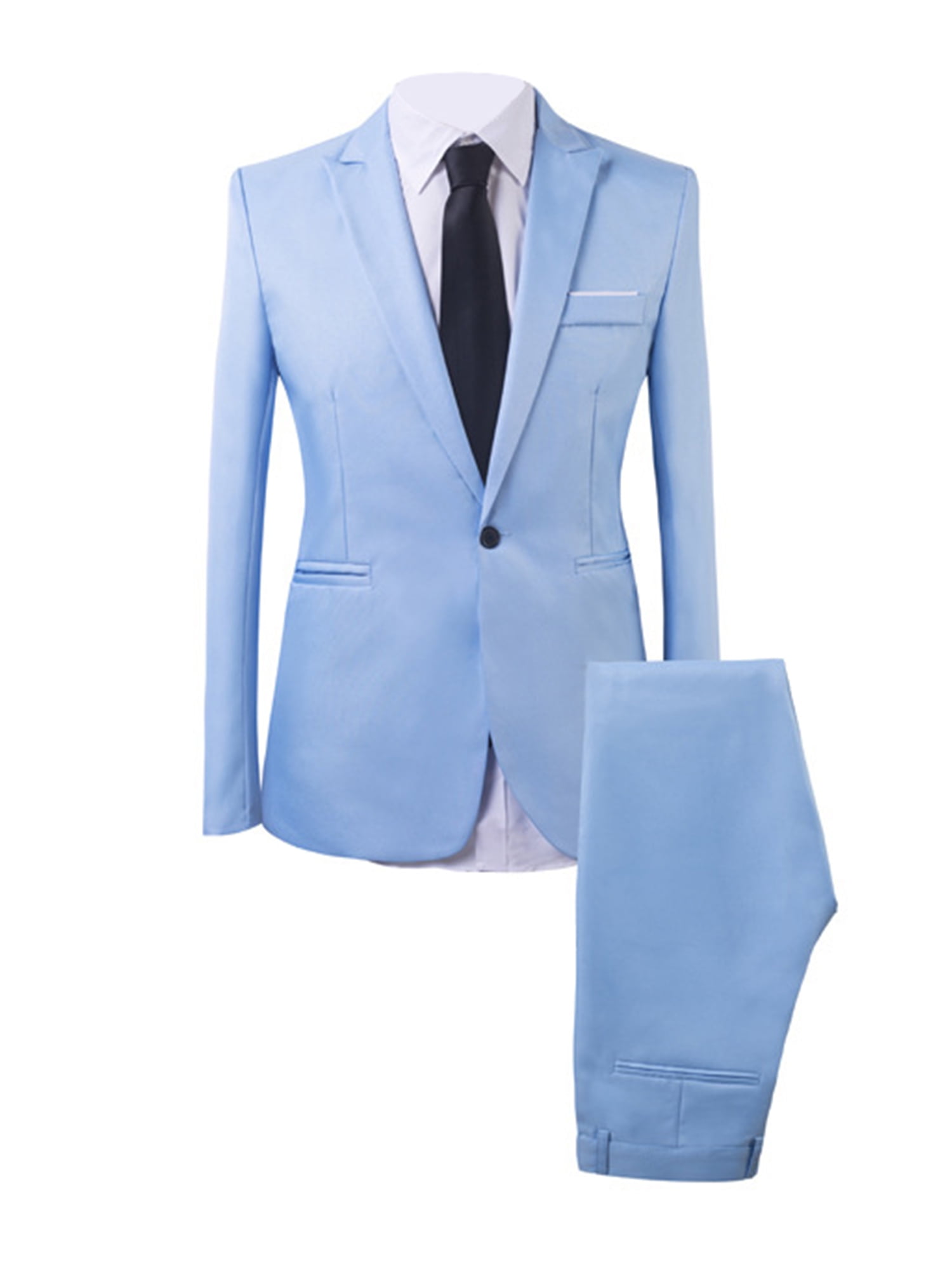 Frontwalk Men Blazer Suits 2 Piece Slim Fit Suit Single Breasted Plian ...
