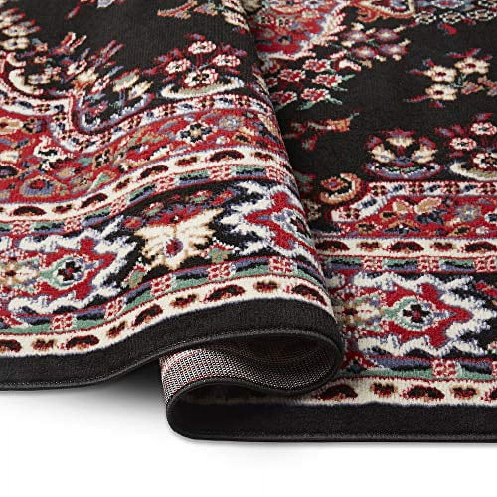 Home Dynamix Premium Sakarya Traditional Medallion Area Rug, Black/Red, 3'7"x5'2"