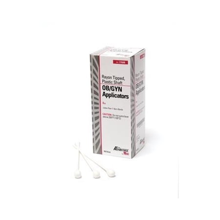Pro Advantage Rayon Tipped OB/ GYN 8" Plastic Applicator, Box of 50 - 77600