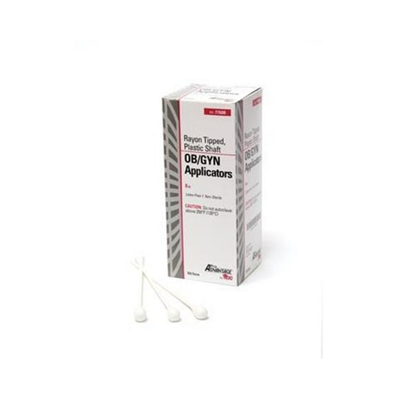 Pro Advantage Rayon Tipped OB/ GYN 8" Plastic Applicator, Box of 50 - 77600