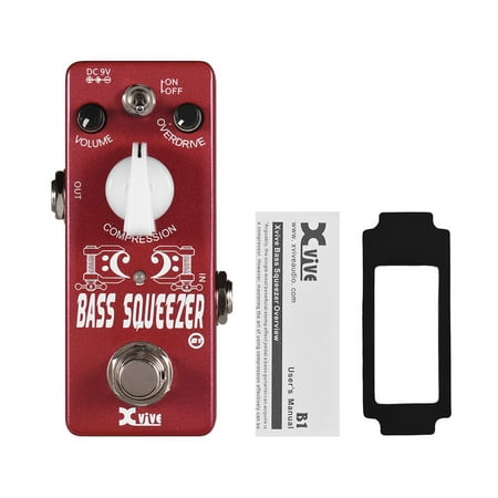 XVIVE B1 BASS SQUEEZER Bass Compressor Compression Effect Pedal with Volume Overdrive Compression Controls True