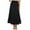 Black, variant on Womens Skirt Summer Solid Color Pleated Elastic Waist Casual Skirt Hot Pink L