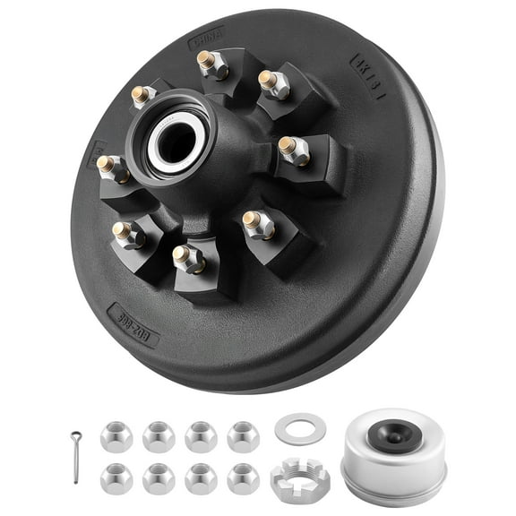 KFFKFF Electric Trailer Brake Drum, 1 Pack, 8-Hole on 4-Inch Bolt Pattern for 7000 lbs Axles, Durable Design, Compatible with 12-Inch Brake Hub Assemblies for Trailers and RVs