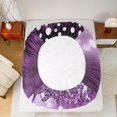 thumbnail image 5 of jejeloiu Cartoon Moth Butterfly Twin Sheet Sets,Chic Diamond Twin Fitted Sheet,Purple Sliver Flat Sheet For Kids,Super Cozy Room Decor,3pcs, 5 of 7