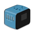 thumbnail image 1 of Matsuzay de pared con 4 puertos Convertidor universal Adaptador de viaje multifuncional internacional Accesorios de estación de carga Electrónica Azul, 1 of 6