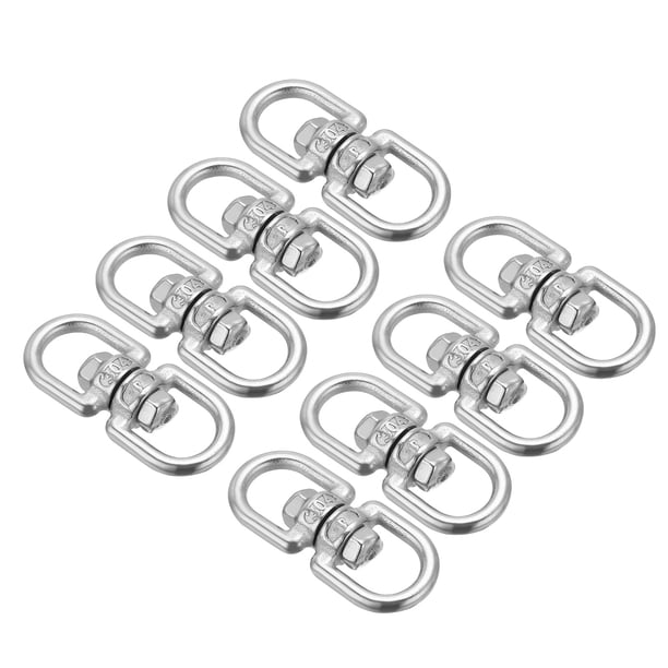Gancho giratorio de ojo doble Uxcell M4 Límite de carga 65kg/143 lbs Acero inoxidable 304 gancho giratorio de ojo a ojo 8Pcs