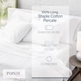 thumbnail image 6 of Pointehaven 300 Thread Count Long Staple Cotton Percale Ivory Embroidered Oversized 4 pc Sheet Set, California King, 6 of 8