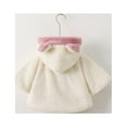 thumbnail image 5 of LLYwey Jackets for Girls Toddler Girls Solid Color Plush Cute Flowers Rabbit Ears Winter Hoodie Thick Coat Cloak New Toddler Long Sleeve Hoodies Casual Jackets Outwear White 9-12 Months, 5 of 6