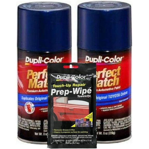 Dark Blue Pearl Exact-Match Automotive Paint for Toyota Vehicles - 8 oz, Bundles Prep Wipe (3 Items)