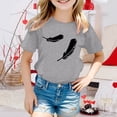 thumbnail image 2 of Girls Summer Tops Cute Printed Round Neck Tees Stretchy Breathable Comfortable For Outdoor Activities Age 3-13, 2 of 4