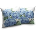 thumbnail image 2 of Blue Hydrangea Pillow Covers 20x20 Set of 2 Spring Summer Decorative Pillow Covers Flower Throw Pillow Case Square linen Cushion Case for Outdoor Living Room Couch Sofa, 2 of 6