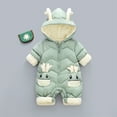 thumbnail image 3 of Usaibhir Unisex Baby Snowsuit Infant Winter Cozy Jumpsuit Cute Deer Hooded Toddler Girls Boys Thicken Soft Outfit 0-12M, 3 of 5