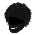 thumbnail image 3 of Gorro de punto, gorro con barba, accesorio informal, gorro de invierno para niños, gorro para correr Negro, 3 of 9