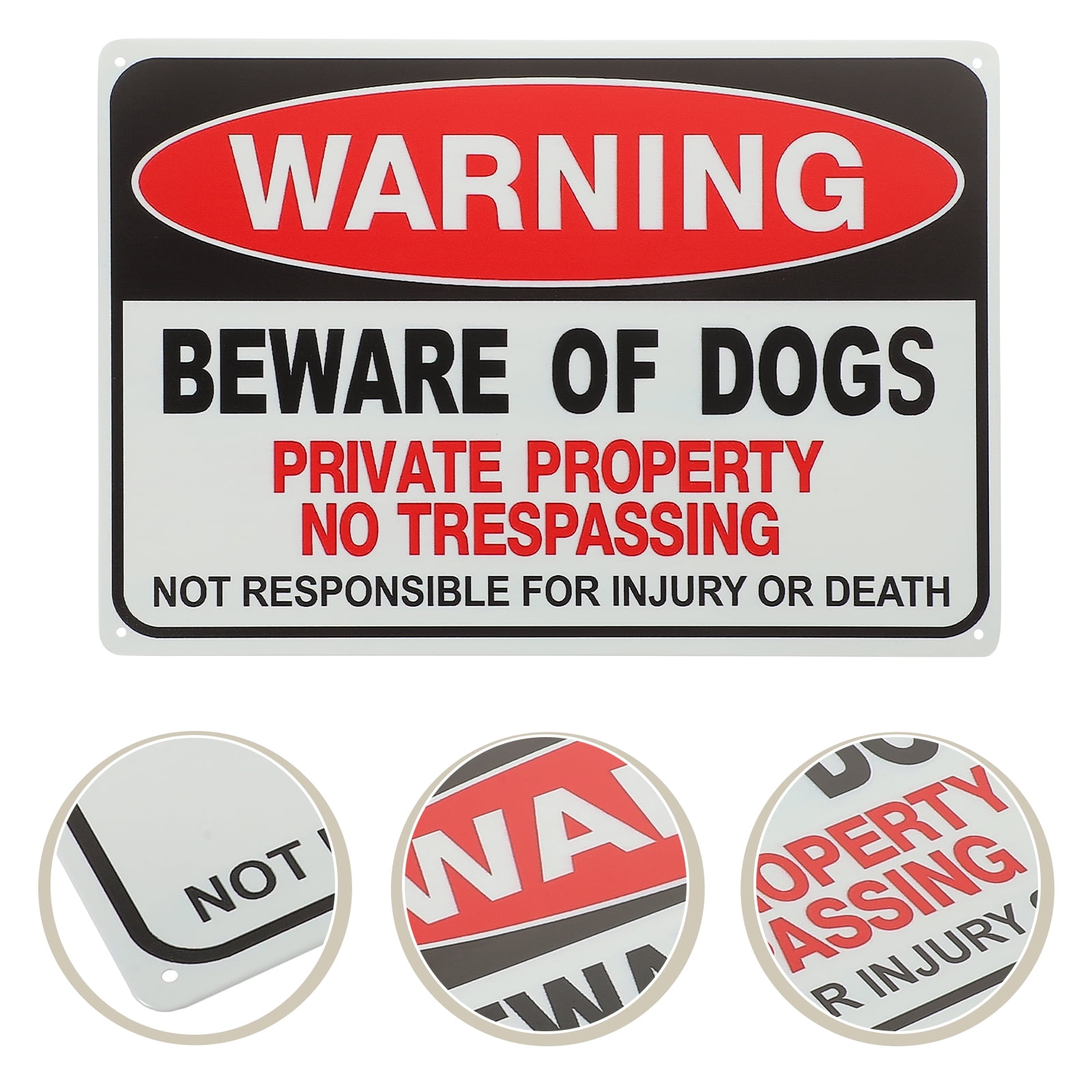 6 pcs  Beware of Dog Sign Rustic Iron Sheet Painting Outdoor Yard Dog Caution Board