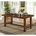 thumbnail image 2 of Pemberly Row Drop Leaf Trestle Wood Dining Table in Dark Oak, 2 of 4