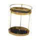 thumbnail image 5 of Estante de baño Organizador de cosméticos Soporte redondo para maquillaje de baño Organizador de tocador Capas dobles negras, 5 of 9