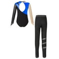 thumbnail image 2 of TSSOE Girls 2pcs Metallic Leotards with Legging Outfits Kids Long Sleeve Ballet Unitards Bodysuit Dancewear Royal Blue 6, 2 of 5