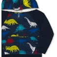 thumbnail image 3 of 10 Threads Dino Zip Up Hoodie with Pockets for Boys, Front Zip Jacket for Toddlers, 3 of 3