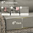 thumbnail image 4 of POCASSY All Weather Wicker Patio Furniture Set with Fire Pit, 6-INCH Extra Thick Cushion 4 Pieces Modural Outdoor Sofa Set with Swivel Glider Chair, Ottoman, and 41" Fire Pit Table, Gray/Gray, 4 of 14