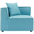 thumbnail image 3 of Modway Saybrook Outdoor Patio Upholstered Sectional Sofa Corner Chair in Turquoise, 3 of 7