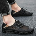 thumbnail image 3 of Men Summer Sandals Leisure Sports Fashion Hiking Athletic Comfortable Fisherman Slippers Hollow Breathable Outdoor Beach Shoes Black 7 US, 3 of 7