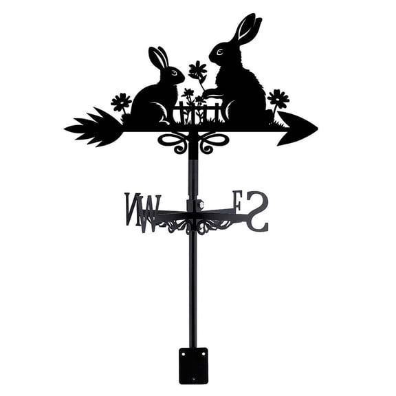 Rabbit Weathervane Rabbit Weather Vane for Roof Mount Animal Metal Weathervane for Garden Wind Direction Indicators for Farmhouse Yard Outdoor