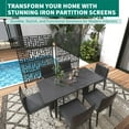 thumbnail image 6 of 72" Tall Decorative Metal Garden Privacy Fence – 2 Pack Rustproof Freestanding Screen Panels, Scroll & Geometric Design, Black,Geometric, 6 of 9