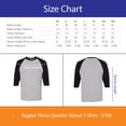 thumbnail image 4 of Gildan Raglan Three-Quarter Sleeve T-Shirt for Men’s Heavy Cotton GR57 Crew Neck Tee Sport Grey/ Royal, 3XL, 4 of 5