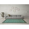 thumbnail image 3 of Ahgly Company Indoor Round Abstract Light Blue Modern Area Rugs, 4' Round, 3 of 4
