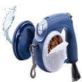 thumbnail image 4 of Retractable Dogs Leash Great Walking Leash for Small Dogs with Light Food Water Cups and Bags Holder One-Handed Brake Long Retractable Dogs Leash with Poop Bag Holder and Led Light Flashlight, 4 of 7