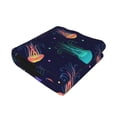thumbnail image 2 of KLL Sea Jellyfish Print Fleece Throw Blanket, Horizontal Fleece Bedding Cute Soft Blankets Comfy Fleece Flannel Plush Home Decor for Couch & Bed -50"x40", 2 of 9
