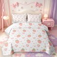 thumbnail image 2 of Manfei Cute Strawberry Bow Bed Spread Queen,Blossom Fruit Queen Coverlet Set,3 Pieces,1 Quilt and 2 Pillowcases, 2 of 7