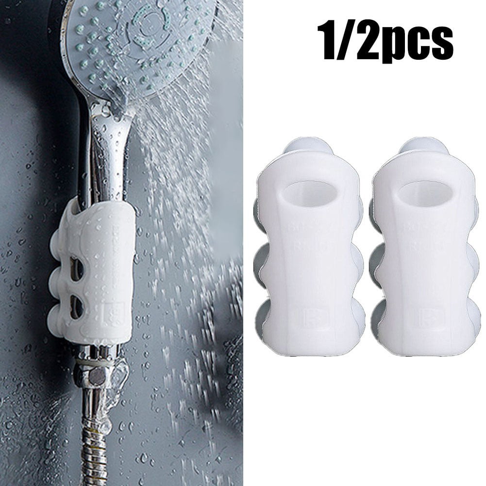 2Pcs Punch-free Reusable Silicone Shower Head Holder Durable Suction Bathroom 