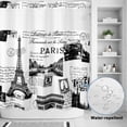 thumbnail image 2 of No Hook Shower Curtain, Paris Tower Shower Curtains for Bathroom with See Through Top Window, Vintage Architectural Hand-Painted Aesthetic Waterproof & Washable Bath Curtain Standard 72"x72", 2 of 9