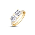 thumbnail image 4 of 2 Carat Princess & Round Cut Lab Created Moissanite Adjustable Toi Et Moi Half-Eternity Engagement Ring For Women In 14K Yellow Gold Over Sterling Silver (G-H Color, VVS1 Clarity, 2.00 Cttw)-4.5, 4 of 7