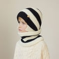 thumbnail image 2 of Bibifish Kids Hat Scarf Sets 2 Pc Knit Pattern Beanies Hat And Neck Warmer Boys Girls Soft Cold Weather Outdoor Hat Neck Warmer Sets, 2 of 7