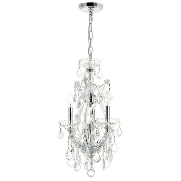 CWI Lighting Maria Theresa 4 Light Up Metal Mini Chandelier in Chrome