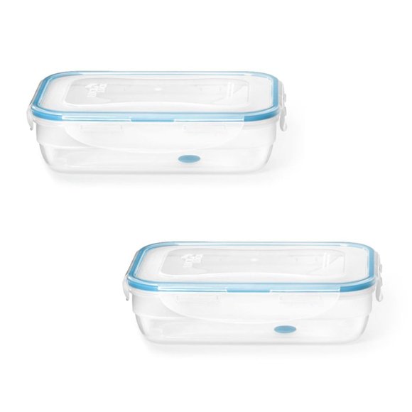 LocknLock - Set of 2 EasyMatch Plastic Containers, Airtight and Leakproof, 850mL Capacity, Blue