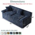 thumbnail image 3 of SESSLIFE 71" Boneless Loveseat Sofa, Corduroy 2-Seater Cloud Couch with Tilted Armrests & Double Cushions, No Assembly Floor Sofa for Living Room, Apartment, Light Gray, 3 of 5