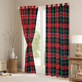 thumbnail image 3 of Homewish Geometric Stripes Black Out Curtains For Kids Teens Adults,Abstract Plaid Curtains Pack of 2 (42x63 Each),Vintage Aesthetic Bedroom Curtains,Breathable Home Decor, 3 of 6